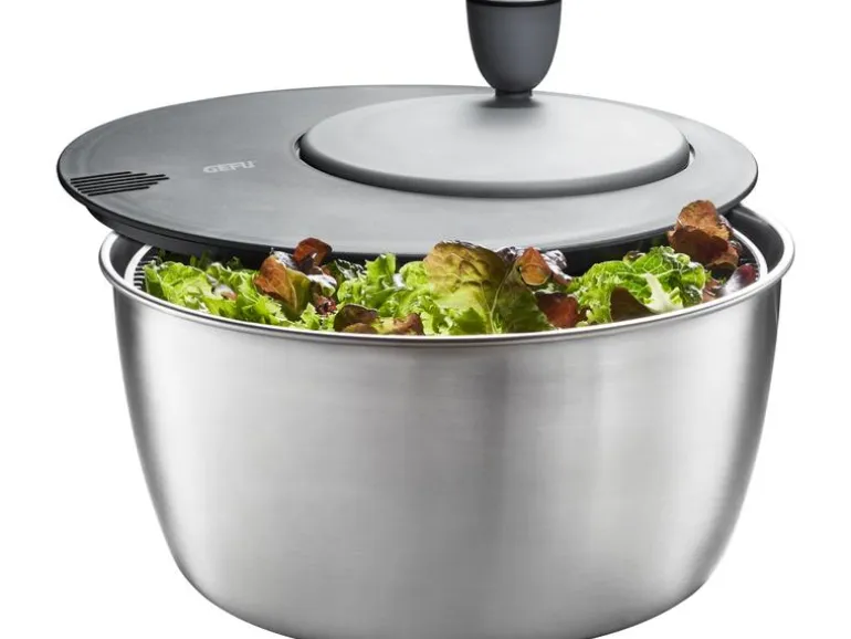 GEFU Salatschleuder Rotare 25 cm, Schwarz/Silber