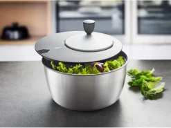 GEFU Salatschleuder Rotare 25 cm, Schwarz/Silber