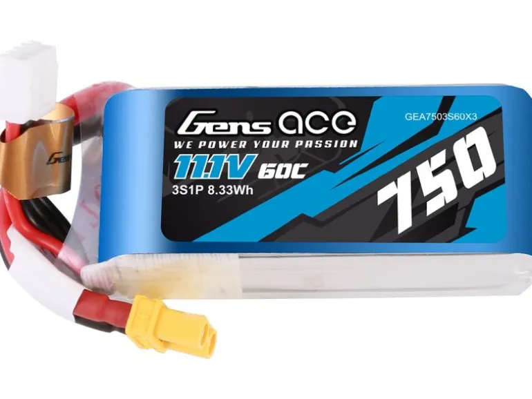 Gens ace RC-Akku 750 mAh 11.1 V 60C 3S1P Lipo