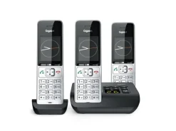 Gigaset Schnurlostelefon Comfort 500A Trio Schwarz/Silber