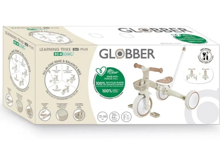 GLOBBER Kinder-Laufrad Learning Trike 3 in 1 Plus Beige