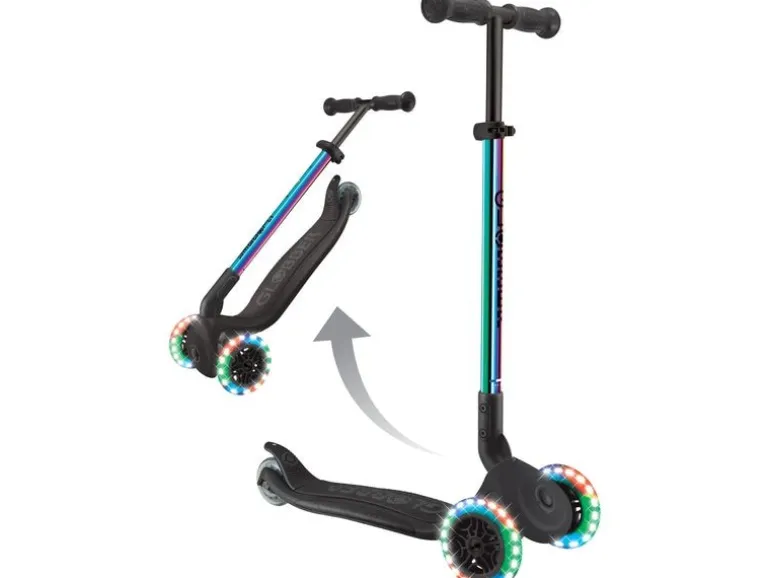 GLOBBER Primo Mini faltbar mit LED-Leuchträdern Neochrome
