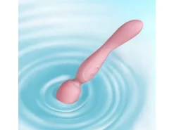 Good Vibes Only Doppelseitiger Wand Vibrator Soft Silicone Rosa Rosa