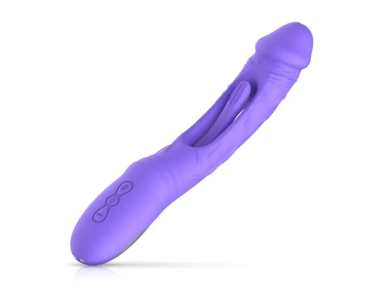 Good Vibes Only Flax Vibrierender Dildo mit GPunktStimulator Lila