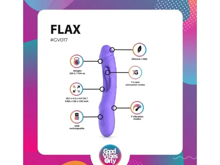 Good Vibes Only Flax Vibrierender Dildo mit GPunktStimulator Lila