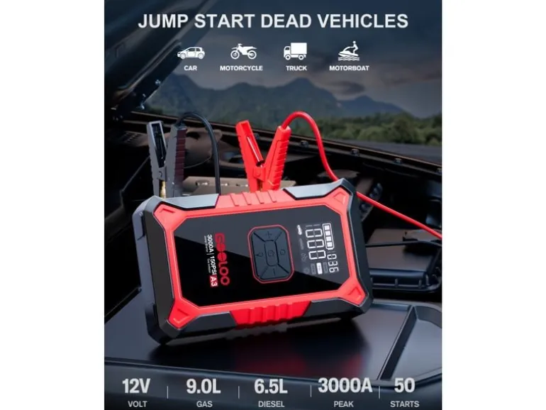 Gooloo A3 Jump-Starter/Kompressor 12 V, 3000A