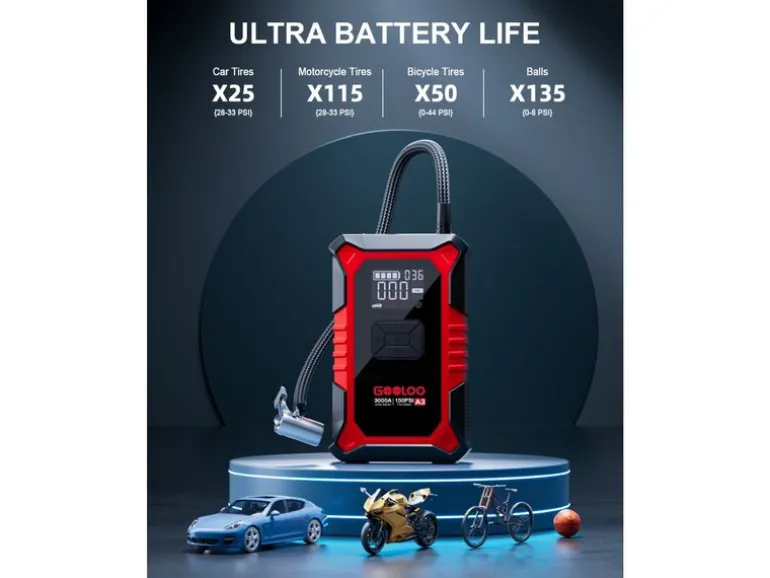 Gooloo A3 Jump-Starter/Kompressor 12 V, 3000A