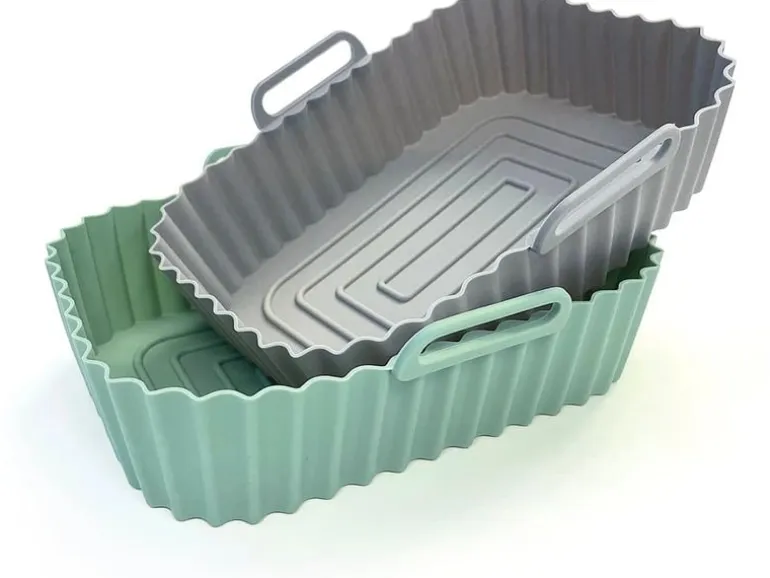GOURMETmaxx Auflaufform-Set 2 Stück Eckig, Grau/Mint,1500 ml