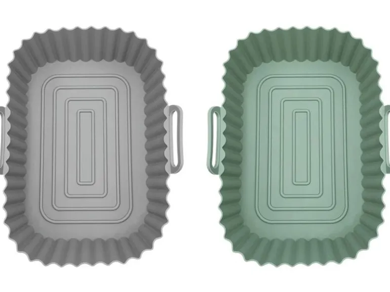 GOURMETmaxx Auflaufform-Set 2 Stück Eckig, Grau/Mint,1500 ml