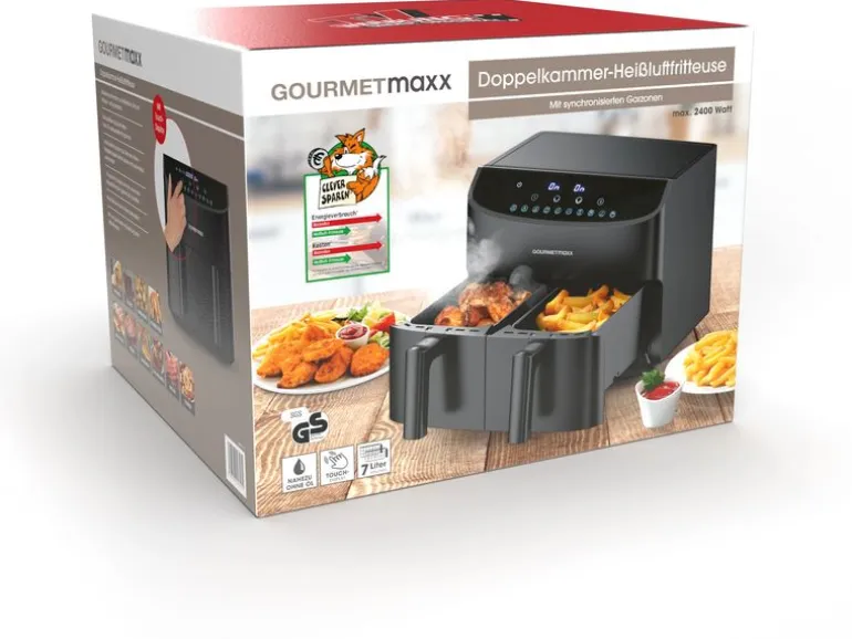 GOURMETmaxx Heissluft-Fritteuse 7 l, Schwarz