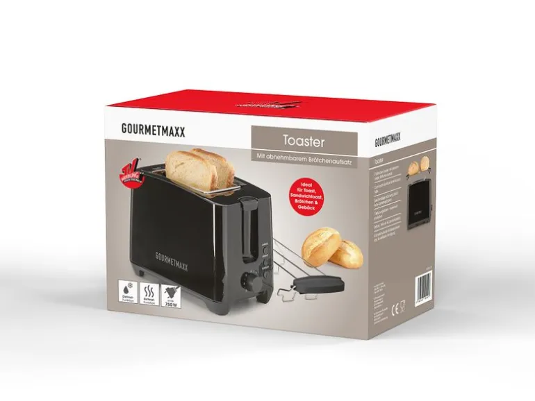 GOURMETmaxx Toaster Schwarz