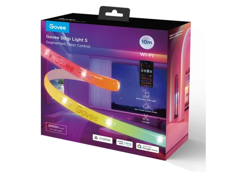 Govee LED Stripe Light S, Wi-Fi / Bluetooth / Matter, 10 m, RGBIC