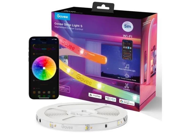 Govee LED Stripe Light S, Wi-Fi / Bluetooth / Matter, 5 m, RGBIC