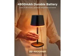 Govee Tischleuchte Schwarz, 500 lm, RGBICWW, 4800 mAh