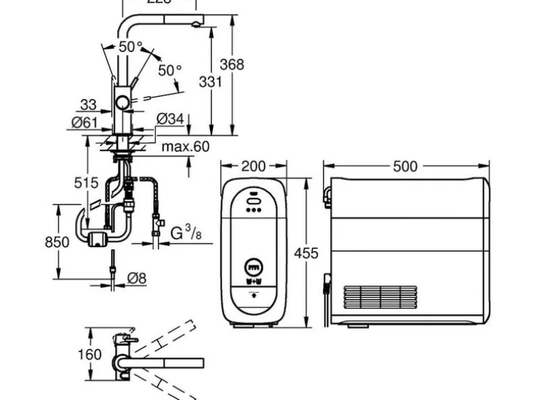 GROHE Küchenarmatur Blue Home L-Auslauf herausziehbar