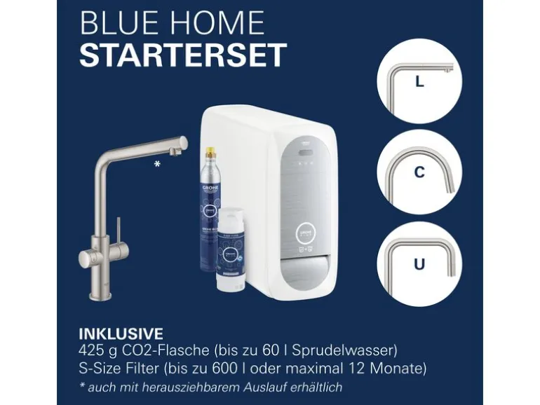 GROHE Küchenarmatur Blue Home L-Auslauf Starter Kit