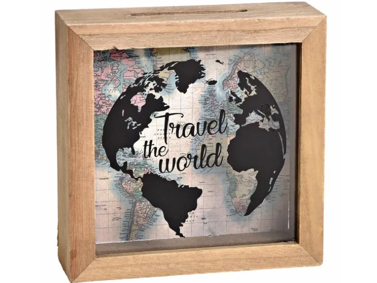 G. Wurm Spardose Travel the world 5 x 15 x 15 cm