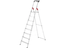 Hailo Bockleiter L60, Alu, mit Arbeitsschale 8 Stufen