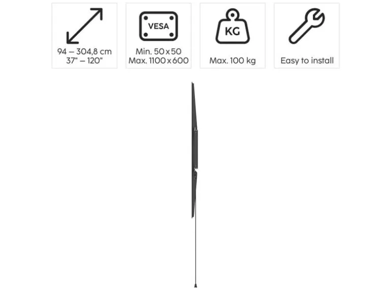 Hama Technics AG TV-Wandhalterung 120" Schwarz
