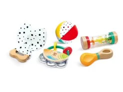 Hape Musikspielzeug 5-in-1-Baby-Sensorik-Set 5-tlg