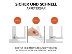 Hauck Türschutzgitter Clear Step Autoclose 2 +21 cm Weiss