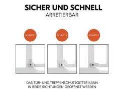 Hauck Türschutzgitter Clear Step 2 +21 cm Weiss
