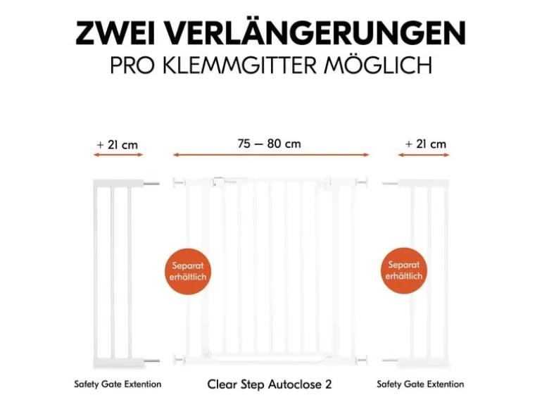 Hauck Verlängerung Türschutzgitter 21 cm Weiss