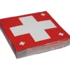 Haushaltsware Servietten Schweizerkreuz 33 cm x 33 cm, 20 Stück