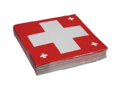 Haushaltsware Servietten Schweizerkreuz 33 cm x 33 cm, 20 Stück