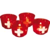 Haushaltsware Windlicht Schweizerkreuz 4 Stück