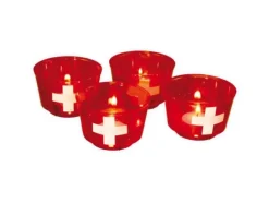 Haushaltsware Windlicht Schweizerkreuz 4 Stück
