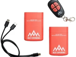 Heat Experience Beheizbare technische Socken mit Batterien Sand/Schwarz M