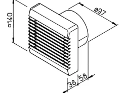 Helios Toilettenventilator 230 V Lüfter mit Nachlauf HR 90 KEZ