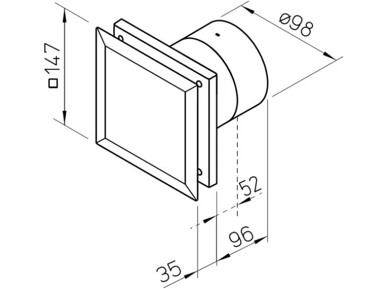 Helios Toilettenventilator Minivent M1 mit Nachlauf M1/100 N / C