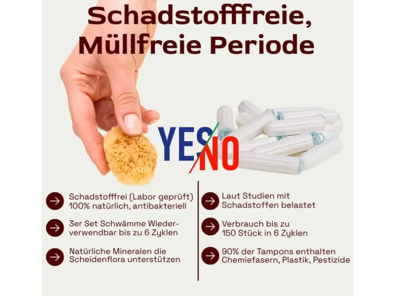 Hera Organics Menstruationsschwamm Grösse L 3 Stück
