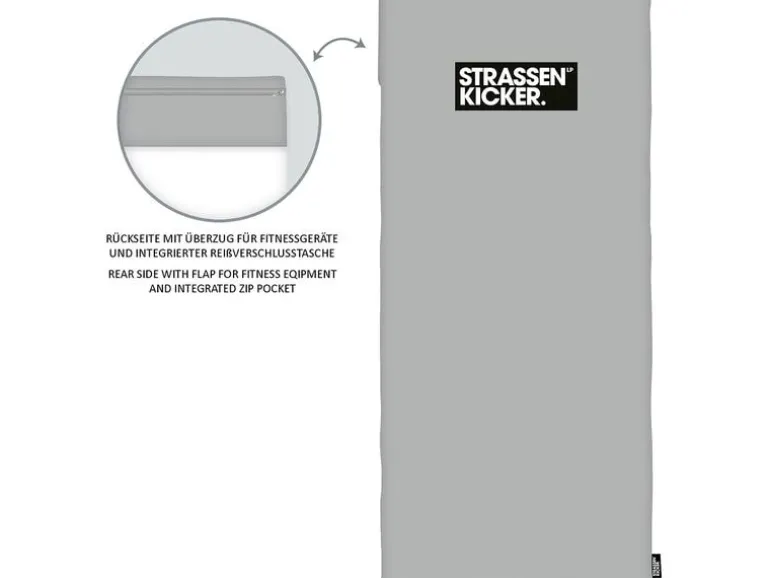 Herding Strassenkicker Fitness-Tuch mit Flap Grau 50 x 110 cm