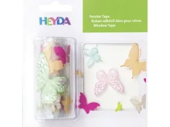 Heyda Fensterbild Butterflies 1 Stück, Grün/Pink/Rosa/Mint