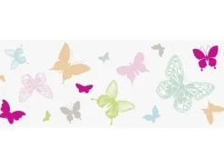Heyda Fensterbild  Butterflies 1 Stück, Grün/Pink/Rosa/Mint