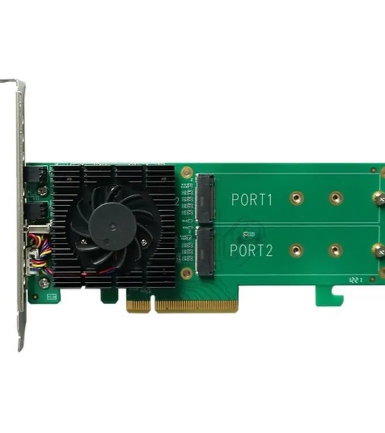 Highpoint RAID-Controller SSD6202A PCI-Ex8v3 - 2x M.2 NVMe, bootfähig