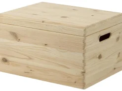 Holz Zollhaus Aufbewahrungsbox mit Deckel, Kiefer 30 x 23 x 40 cm, Braun