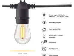 hombli Gartenleuchte String Light 12 LEDs, 5m, Warmweiss