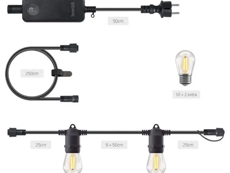 hombli Gartenleuchte String Light 12 LEDs, 5m, Warmweiss