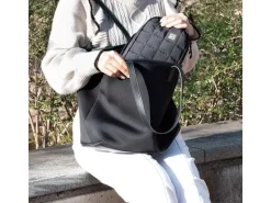 Hori Tasche Puff Pouch Gesteppt, Schwarz