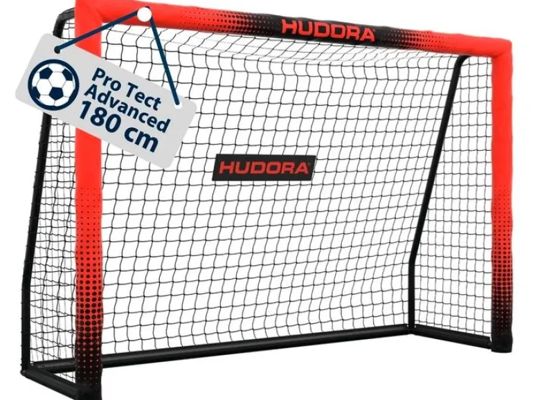 Hudora Fussballtor Pro Tect 180 Advanced schwarz/rot