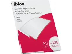 Ibico Laminierfolie A3, 125 µm, 100 Stück, Wasserabweisend; Matt