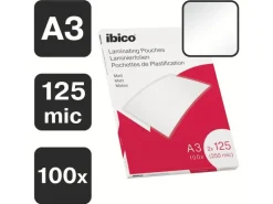 Ibico Laminierfolie A3, 125 µm, 100 Stück, Wasserabweisend; Matt