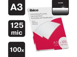 Ibico Laminierfolie Ibico A3, 125 µm, 100 Stück, Wasserabweisend