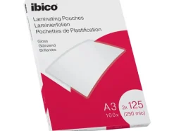 Ibico Laminierfolie Ibico A3, 125 µm, 100 Stück, Wasserabweisend