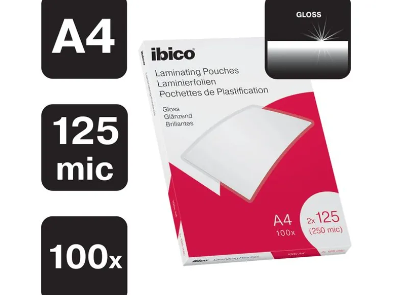 Ibico Laminierfolie Ibico A4, 125 µm, 100 Stück, Wasserabweisend