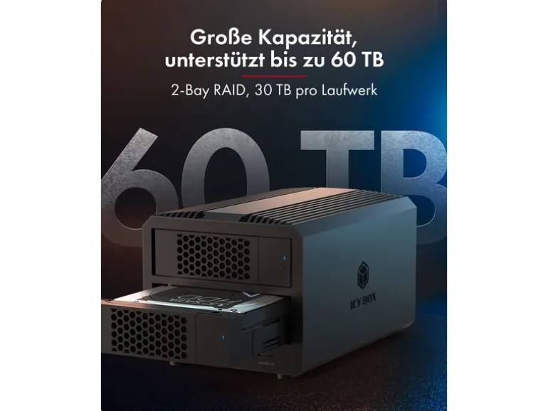 ICY BOX Externes Gehäuse SPADE RAID 3721 2.5"/3.5"/Extern